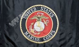 Black USMC Marines Marine Corps Emblem Flag 3ft x 5ft Polyester Banner Flying 150* 90cm Custom flag outdoor