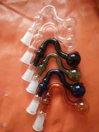 Multi - Colour s tube gourd burner bongs accessories Oil Burner Glass Pipes Water Pipes Glass Pipe Oil Rigs Smoking with Dropper Glass Bo