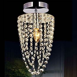 Small Led Chandelier Light E12 E14 Crystal Mini Pendant Lights Flush Mount Hanging Lamps Hallway Lighting Fixture 110V 220V