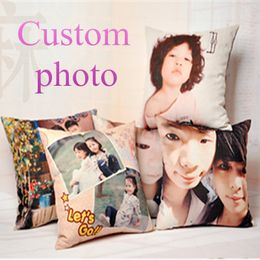 double sides Customise Decorative Cushion Print Your Photo on Pillow Sofa Throw Pillows 45*45cm Wedding Gift Custom photo for cushion