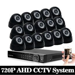KKmoon 16CH 1080P Hybrid DVR 2TB HDD 16*720P AHD Indoor Dome Camera CCTV System