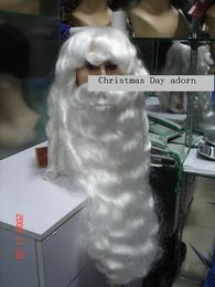 Free Shipping>>>Amazing snowy white Santa Claus beard+wig{ a set of } Christmas Day adorn AE231