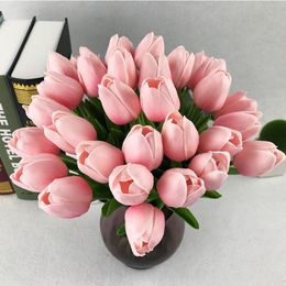 Tulip Artificial Flower 2017 Real Touch PU Artificial Bouquet Flowers For Home Decoration Wedding Decorative Flowers