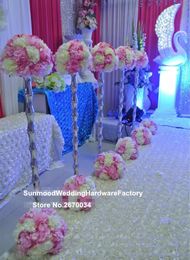 Last design mental pillars stands flowers/ pillar walkways flower stand for wedding event decoration