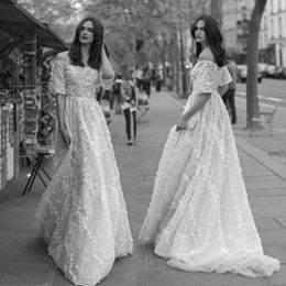 Liz Martinez 2018 Lace Wedding Dresses Off The Shoulder 3D Floral Appliqued Plus Size Garden Country Toddler Bridal Gowns