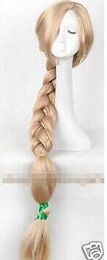 ePacket Free shipping Tangled Rapunzel wig Long Blonde Handcraft Braid Women's Cosplay wig 1.2m