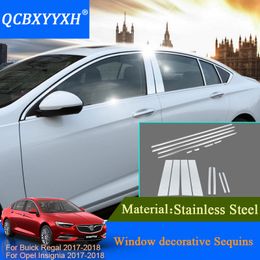 QCBXYYXH Car Styling For Buick Regal Opel Insignia 2017 2018 SedanCar Window Strip Moulding Trim Decoration Sequin Auto Accessory