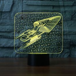 Colorful 3D Star Trek acrylic desk lamp - Acrylic LED Night Light with 7 Color Options - Perfect Decorative Gift for Home and Office Lighting
