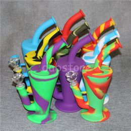 Rich Colour Silicone Hookah Shisha 265mm Portable Unbreakable Bongs Shisha Hookah Silicone Smoking Water Pipes Bongs Free Shipping DHL