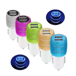 Led Car Charger Dual USB 5V 2.1 A Fast Car Charger Micro Auto Power Adapter For iphone 8 8plus 7 Samsung HTC LG