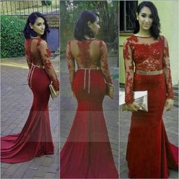 Vestidos De Fiesta De Manga Larga De Color Rojo Vino Oferta Online |  DHgate.com