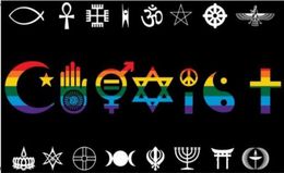 Coexist Rainbow World Peace Love Human Rights Religious Gay Pride Flag 3ft x 5ft Polyester Banner Flying 150* 90cm Custom flag