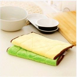 Microfiber Cleaning Towel double layer Scouring Pad no contaminated oil kitchen dish washing towel cloth