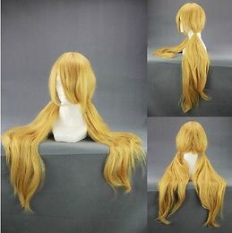 Free Shipping>>100cmX Long Binbougami ga! Blond Yellow Anime Cosplay wig CO-H23