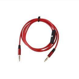 gewebtes kabel 3m Rabatt 500pcs / lot Qualitäts-1M mit Mic-Rot 3,5mm Stecker auf Stecker AUX Stereo-Audio-Kabel für Universal-Smartphone DHL-freien Verschiffen