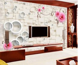 High Quality Customize size Modern Rose Butterfly 3D stereo TV wall wallpaper for walls 3 d for living room