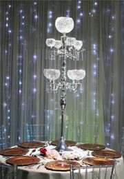 Exquisite tall 9 Arms Crystal Candelabra For Wedding Centrepiece