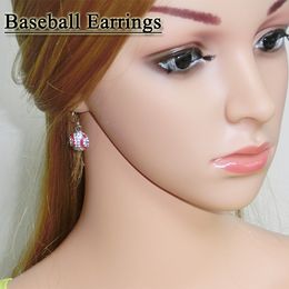 Baseball Drop Earring Cubic Zircon Women Sports Jewellery Fitness Personality Cloth Accessories 25 Colour