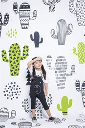 Cartoon Cactus Children Photography Backdrop Vinyl Digital Printed Children Picture Backdrops Kids Backgrounds for Photo Studio