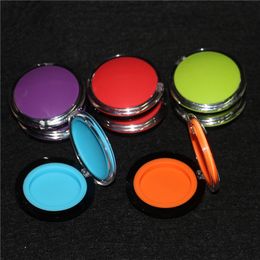 hot nonstick oil silicone container clear 6ml plastic dab wax storage jar shatter glass water pipes acrylic vaporizer silicon jars vape jar