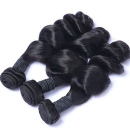 loose deep virgin hair UK - Brazilian Virgin Hair Loose Wave Hair Weave 3 Bundles 300g Unprocessed Loose Deep Wave Virgin Human Hair Weave Natural Black 10-30inch