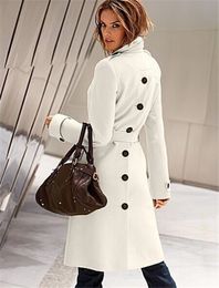 Coat of Cultivate One S Morality Women Autumn Winter Trench Woollen Coats Ladies Long