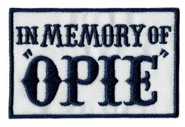 Wholesale IN MEMORY OF OPIE Blue Embroidered Iron Patch Motorcycle Biker Badge Sew On DIY Applique Embroidery Accessory Emblem Free Shipping