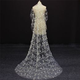 Champagne Chapel Wedding Veil Gorgeous 2 Metres One Layer Flower Beautiful Bridal Veil With Comb