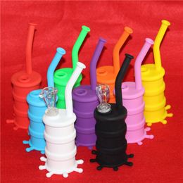 New Mini Silicone Bong Water Pipes Glass Bongs Dab Oil Rig Silicone bubble water bong hookah Colorful