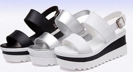 Platform Sandals Women Summer Shoes Soft Leather Casual Shoes Open Toe Gladiator wedges Trifle Mujer Women Shoes Flats.LX-017