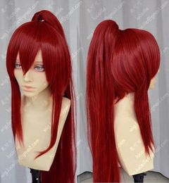 new High Quality Fairy Tail Erza Scarlet 100cm Long Ponytail Cosplay Wig