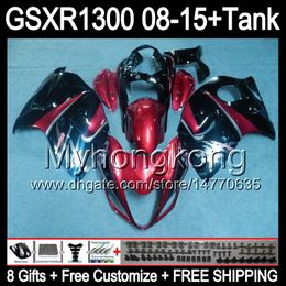 gloss red 8gifts For SUZUKI Hayabusa GSXR1300 2008 2009 2010 2011 14MY58 GSXR-1300 GSX R1300 GSXR 1300 2012 2013 2014 2015 red black Fairing