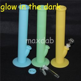 Glow in the dark Portable Hookah Silicone Water Pipes for Smok Dry Herb Unbreakable Percolator Bong Smoking