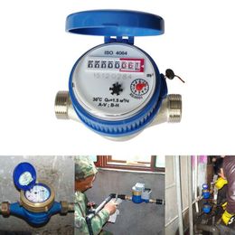 Freeshipping 15mm 1/2 inch Cold Water Metre Folw for Garden Home Using 360 Adjustable Rotary Counter Digital Water Metre Tools Free Fittings