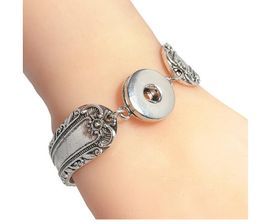 DIY personality button silver engraved pattern magnet buckle bracelet bracelet women bracelet