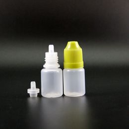 100 Pcs 5 ML LDPE Plastic Dropper Bottles With Child Proof Safe Caps and Tips Squeezable Bottle Vapor With short nipple