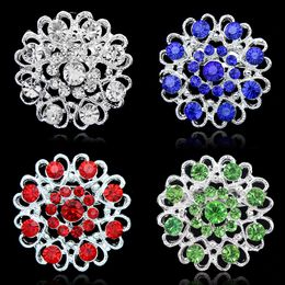 Rhinestone Crystal Heart Flower brooches Pins Bouquet Brooch Collar pin corsage women men Wedding jewelry Christmas Gift