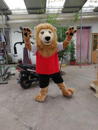 high quality Real Pictures Deluxe lion mascot costume fancy carnival costume free shipping