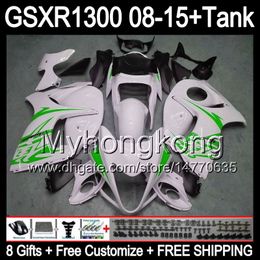 8gifts For SUZUKI Hayabusa GSXR1300 2008 2009 2010 2011 green flames 14MY109 GSXR-1300 GSX R1300 GSXR 1300 2012 2013 2014 2015 black Fairing