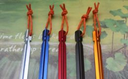 outdoor Sports Camping Hiking Equipment Outdoor Travelling Building Aluminium Alloy Stake Tent Peg Nail With Rope