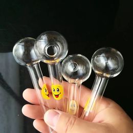 Smile Transparent Pot Glass Bongs Accessories , Glass Smoking Pipes Colourful mini multi-colors Hand Pipes Best Spoon glas