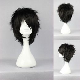 100% Brand New High Quality Fashion Picture full lace wigs>Short layered loveless Black Anime Cosplay Wig free shipping 001ZAL