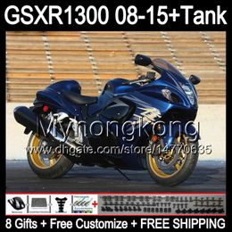 gloss blue 8gifts For SUZUKI Hayabusa GSXR1300 08 15 GSXR-1300 14MY171 GSXR 1300 GSX R1300 08 09 10 11 12 13 14 15 Fairing glossy blue Kit