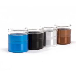 Five - layer Aluminium alloy transparent cover grinder petal fan - shaped grinder new foreign trade smokers 8802