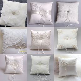 Wedding Ring Pillows 2019 New Arrival 9 Different Lace Ring Bearer Pillows for Weddings and Wedding Anniversary 21cm*21cm