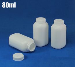 300pcs/lot Capacity 80ml White Plastic HDPE Bottle with Hole Cap for Powder Medicine, Talcum Powder Container