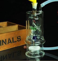 Swan glass mute Hookah, Send pot accessories, glass bongs, glass water pipe, smoking, Colour models shipped