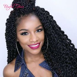 22" marley twist female 3D Cubic Twist Crochet Braids Hair Ombre braiding hair Box Braids braided in bundles synthetic hair extensions