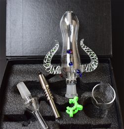 14mm nectar collector tip UK - Nectar Collectors kits with Titanium Tip 14mm GR2 Titanium Mini Glass Pipe Oil Rig Glass Bong Mini Glass Bong