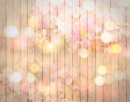 Baby Newborn Photography Backdrops Wood Digital Printed Pink Flowers Bokeh Polka Dots Wallpaper Floral Photo Shoot Background 7x5ft